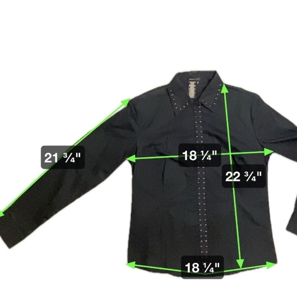 [NWOT] Black Bead/Sequin Elaborate Shirt/Blouse Snap Button Size 4 BCBG MAXAZRIA - Picture 11 of 12